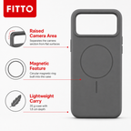 120 Pieces Silicone Magnetic Phone Cases with Raised Camera Protection for iPhone 13 Pro Max, Gray