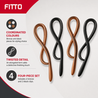 96 Pieces Hair Styling Clips, Twist Hair Fasteners, 4 Pieces, 2 Bronze and 2 Black