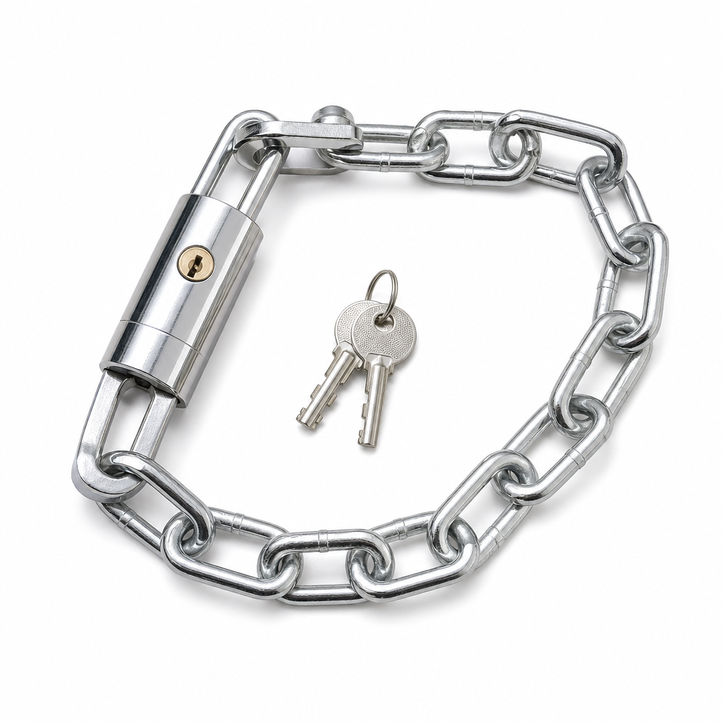 96 Pieces Heavy-Duty Security Chain Lock with Matching Key Padlock, 18 cm, Silver, 1 Piece