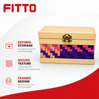 96 Pieces Woven Bamboo Storage Chest with Wooden Frame and Latch, 18 x 12 x 9 cm