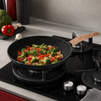 48 Pieces Forged Aluminium Frying Pan Without Lid, 26 x 5 cm, Black