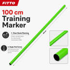 144 Pieces Plastic Soccer Training Pole, 100 cm, Green, Single Agility Practice Marker