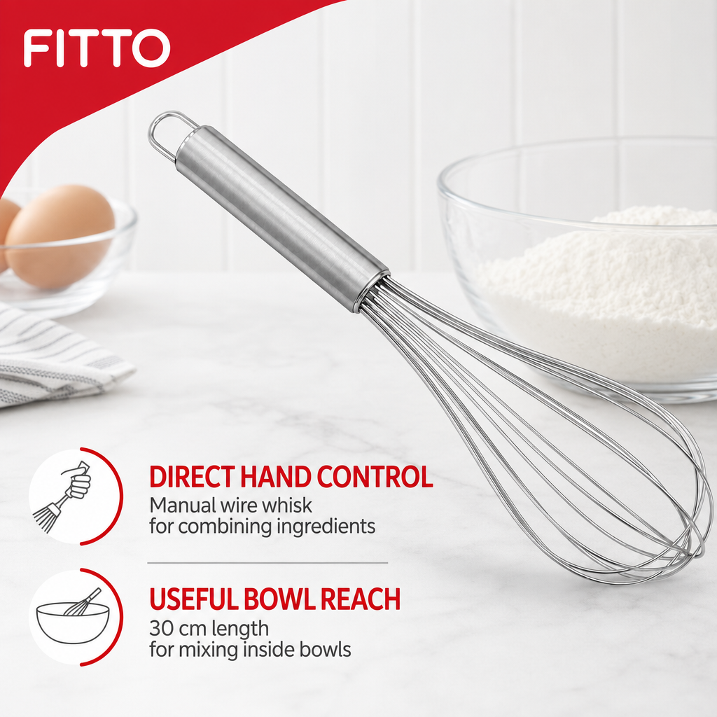 96 Pieces Stainless Steel Egg Whisks, 30 cm Manual Kitchen Beater for Mixing and Baking