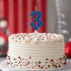 240 Pieces Assorted Colour Sparkling Number 3 Cake Candle, 3 in, 1 Piece