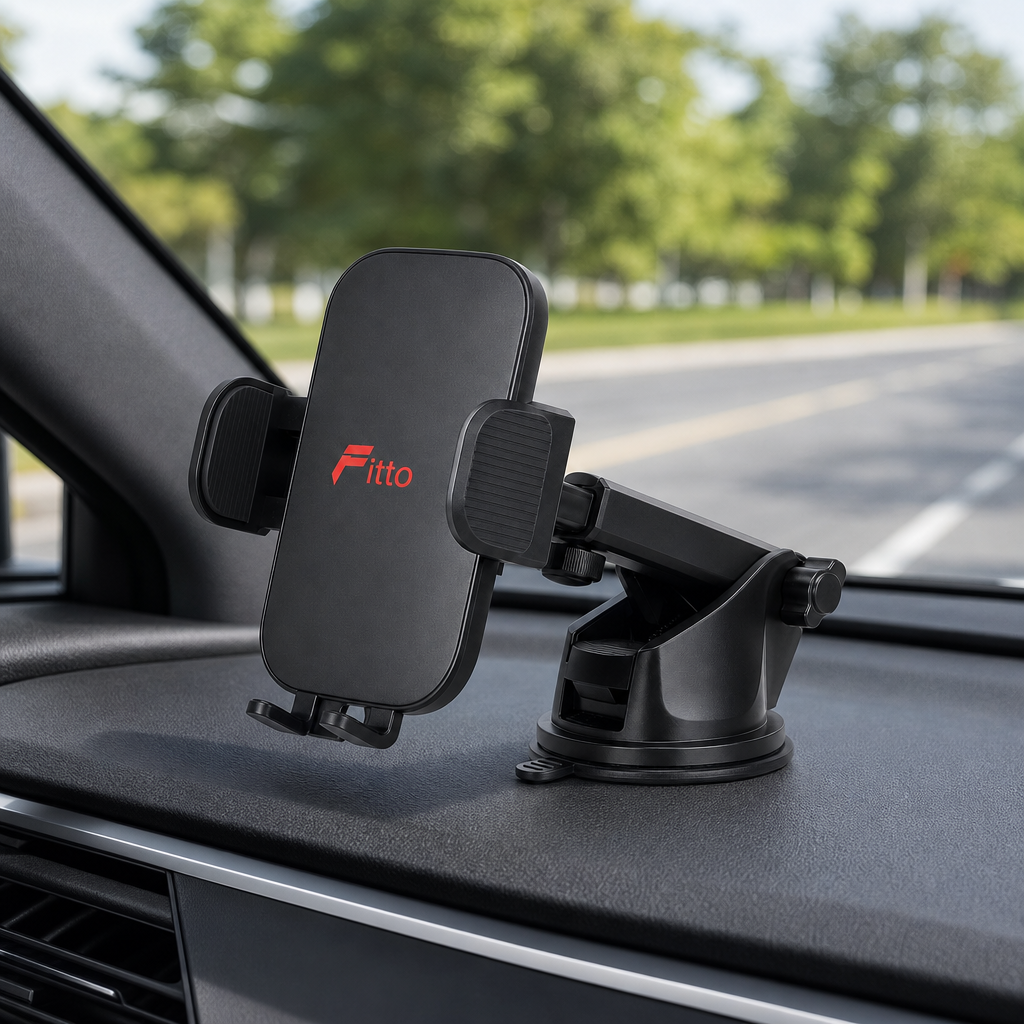 96 Pieces 360° Auto-Lock Car Phone Holder, Adjustable Suction Mount for Windshield or Dashboard, Black
