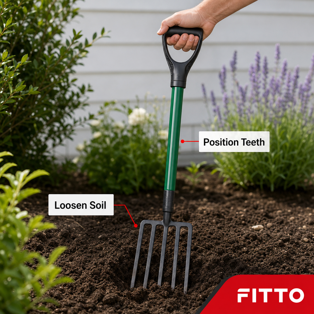 120 Pieces Long-Handle Garden Digging Fork, 5-Tooth Soil Cultivator, 102 cm, Green and Black, 1 Piece