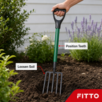 120 Pieces Long-Handle Garden Digging Fork, 5-Tooth Soil Cultivator, 102 cm, Green and Black, 1 Piece