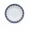 120 Pieces Melamine Soup Plate, 10 Inch, Round White Serving Dish with Decorative Multicolor Rim