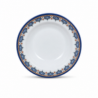 120 Pieces Melamine Soup Plate, 10 Inch, Round White Serving Dish with Decorative Multicolor Rim