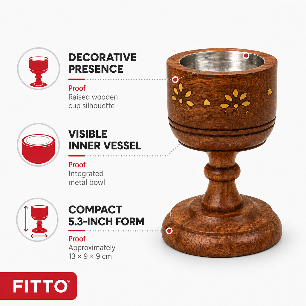96 Pieces Wooden Incense Burner Cup with Metal Bowl, 5.3 Inch