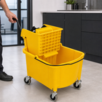 48 Pieces Commercial Mop Bucket with Wringer and Caster Wheels, Yellow