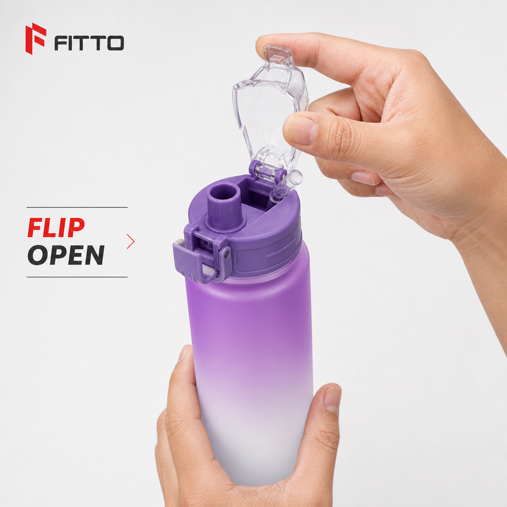 120 Pieces Sports Water Bottles 600 ml Plastic Flip-Top Lid Assorted Colour