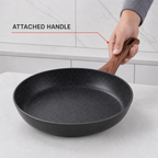 72 Pieces Non-Stick Frying Pan, 28 cm, Black Round Cookwares with Long Handle