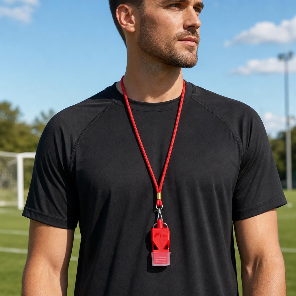 120 Pieces Sports Whistles with Lanyard, Red, Single Piece