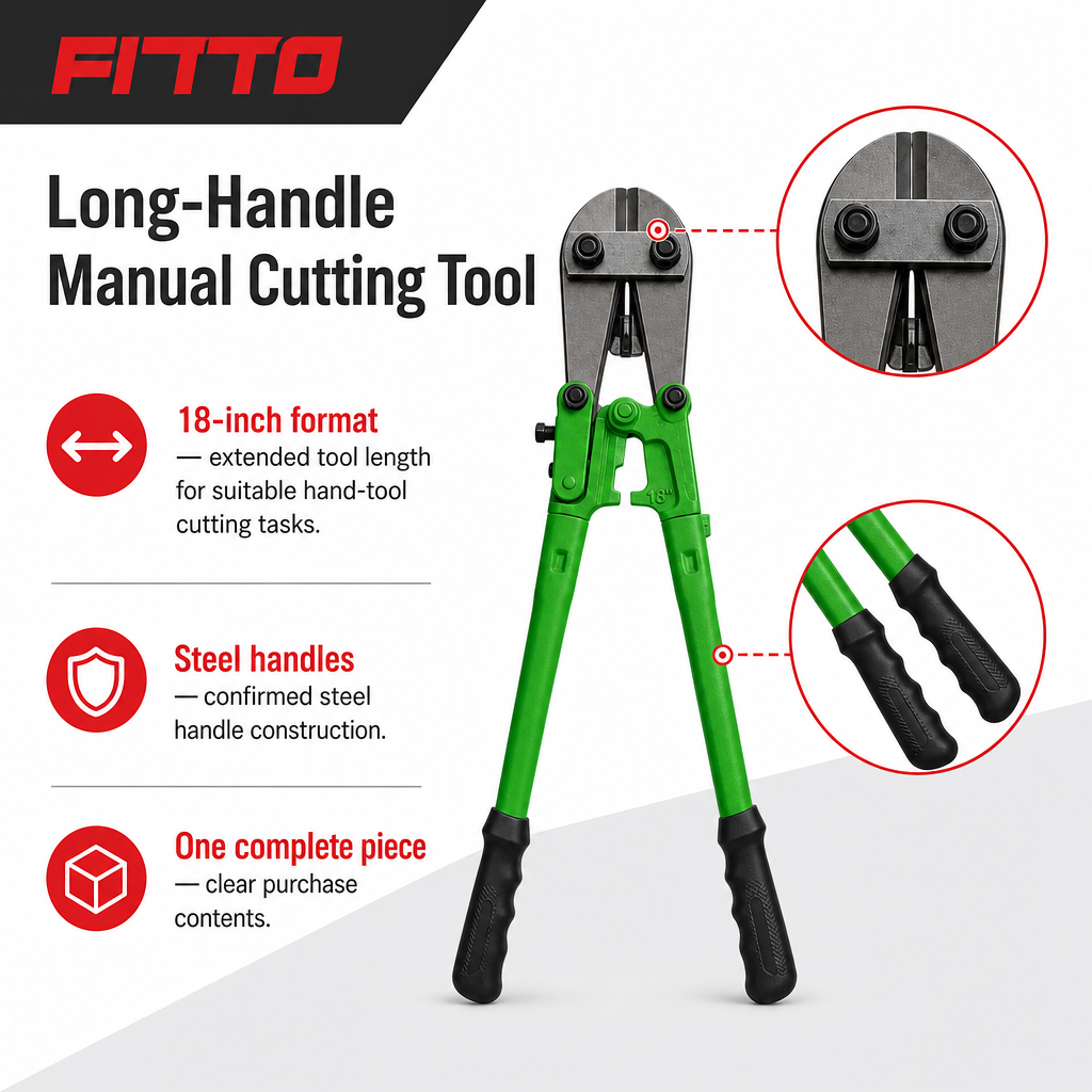 60 Pieces 18-Inch Manual Bolt Cutters with Steel Handles, Green, 1 Piece