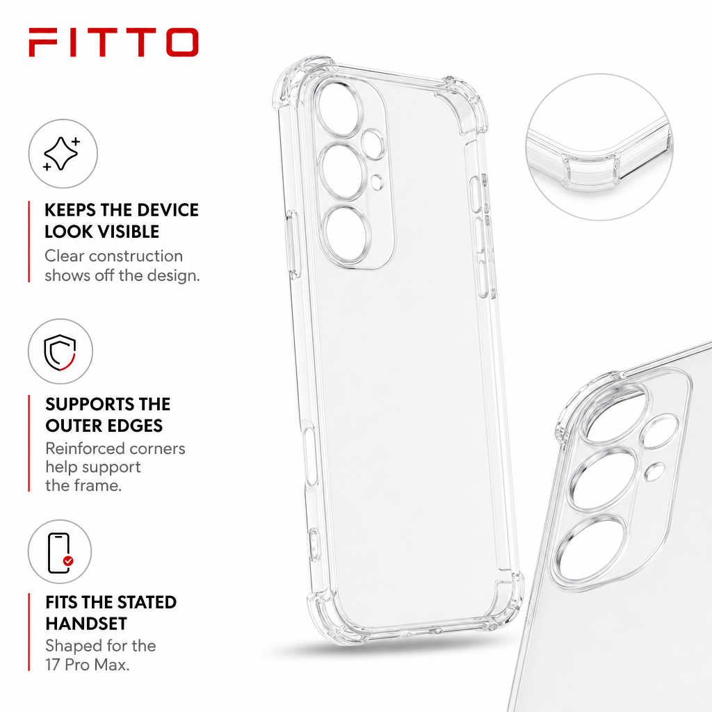240 Pieces Clear Phone Cases for 17 Pro Max, Anti-Burst Design with Reinforced Corners