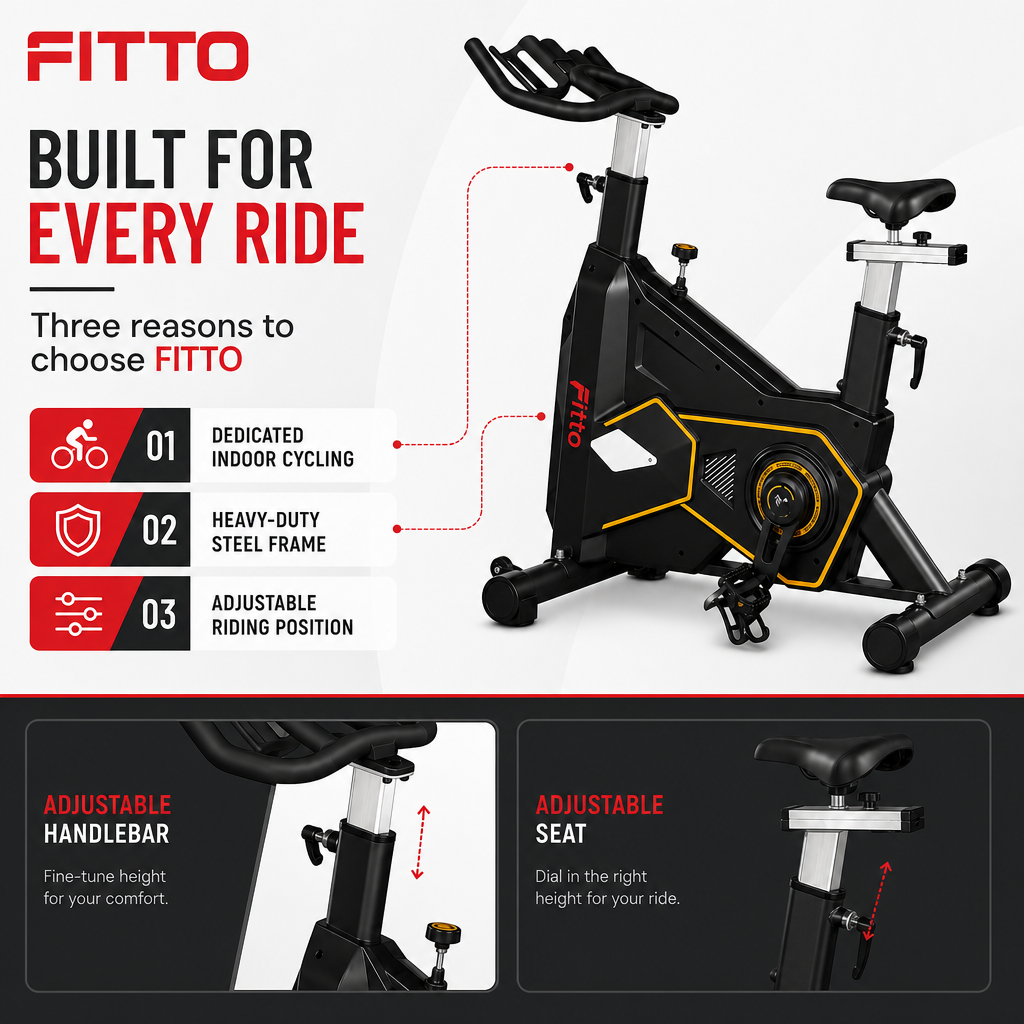 48 Pieces Indoor Cycling Bikes With Heavy-Duty Steel Frame, Adjustable Seat and Handlebars, Black