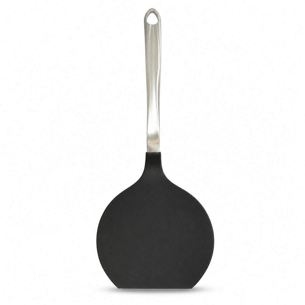 96 Pieces Nylon Flexible Spatula with Stainless Steel Handle, Black, 37.5 x 16 cm, 1 Piece
