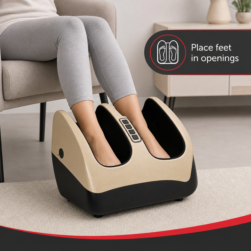 48 Pieces Electric Foot Massager, Beige and Black, 1 Piece, Enclosed Foot Placement Design