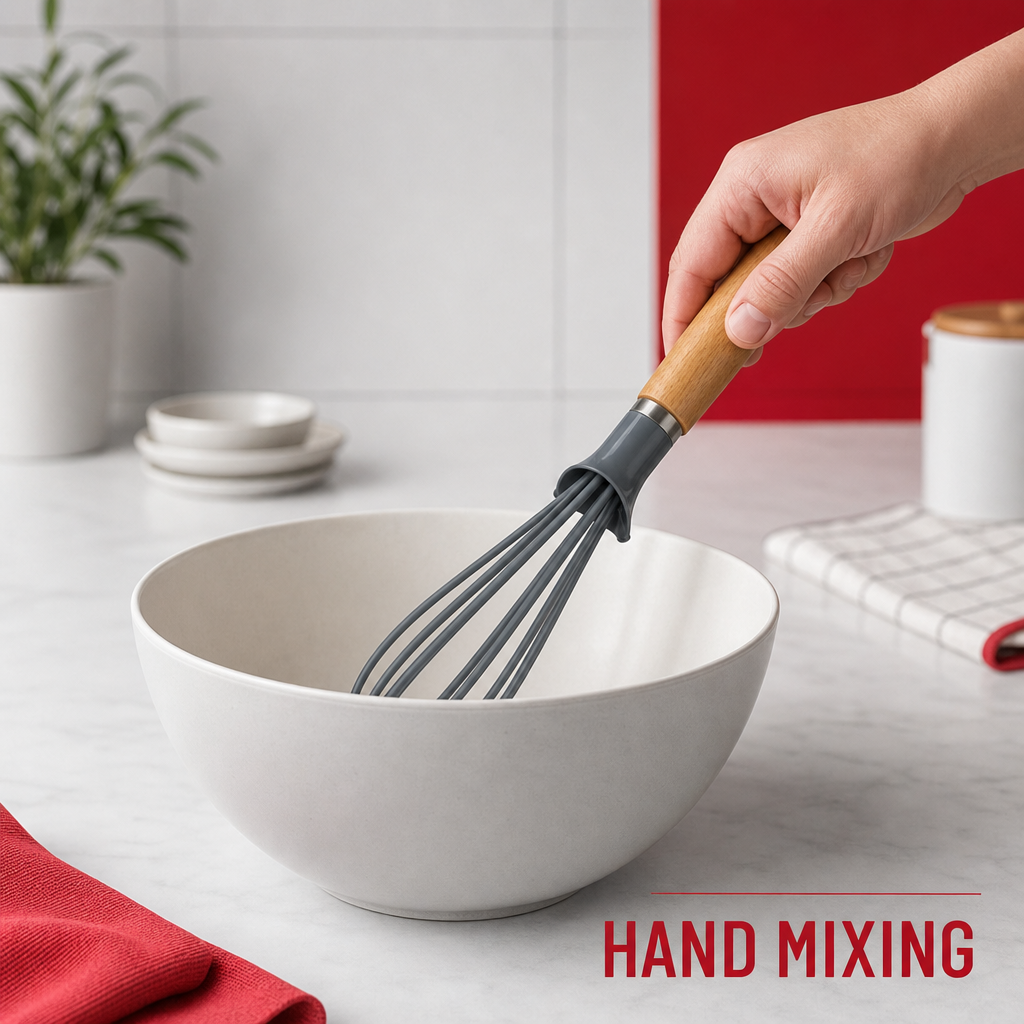 96 Pieces Self-Standing Egg Whisk with Wooden Handle, Manual Kitchen Mixing Tool, 31 cm