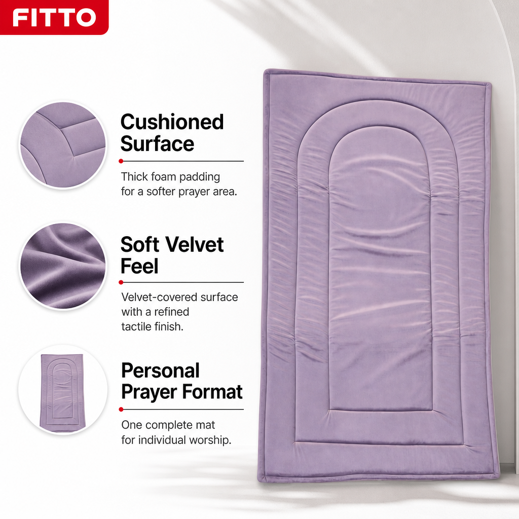 60 Pieces Thick Velvet Foam Prayer Mats, Padded Single Mat for Daily Prayer