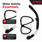 72 Pieces Mask and Snorkel Set, Black, Swimming and Snorkeling Accessory