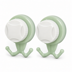 120 Pieces Suction Hooks, Green and Off-White Double Wall Hooks, 2 Pieces