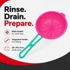 120 Pieces Plastic Mesh Food Strainer with Handle, Rinsing and Draining Basket, 35 x 18 cm, 1 Piece