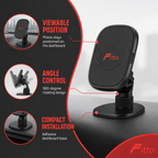 96 Pieces Magnetic Car Phone Holder, HL-170 Dashboard Mount with Adhesive Base, 360-Degree Rotation, Black, 1 Piece