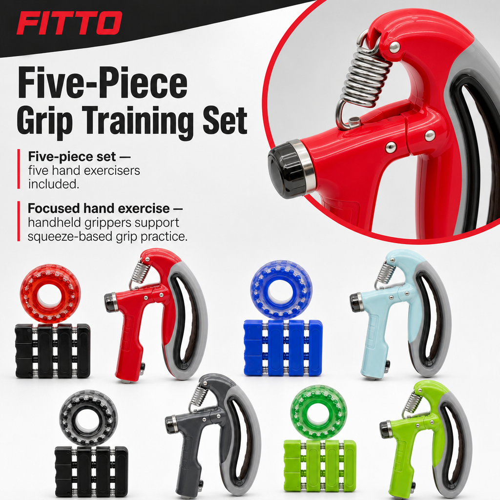 96 Pieces Hand Grip Strengthener Set, 5-Piece Hand Exerciser Kit for Grip and Forearm Training