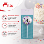 240 Pieces Number 4 Celebration Cake Candle, 5 cm, Single Piece