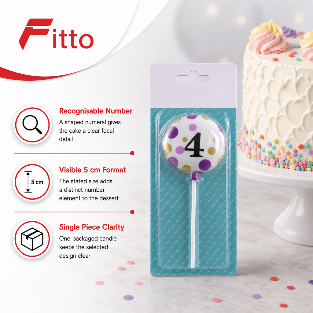 240 Pieces Number 4 Celebration Cake Candle, 5 cm, Single Piece