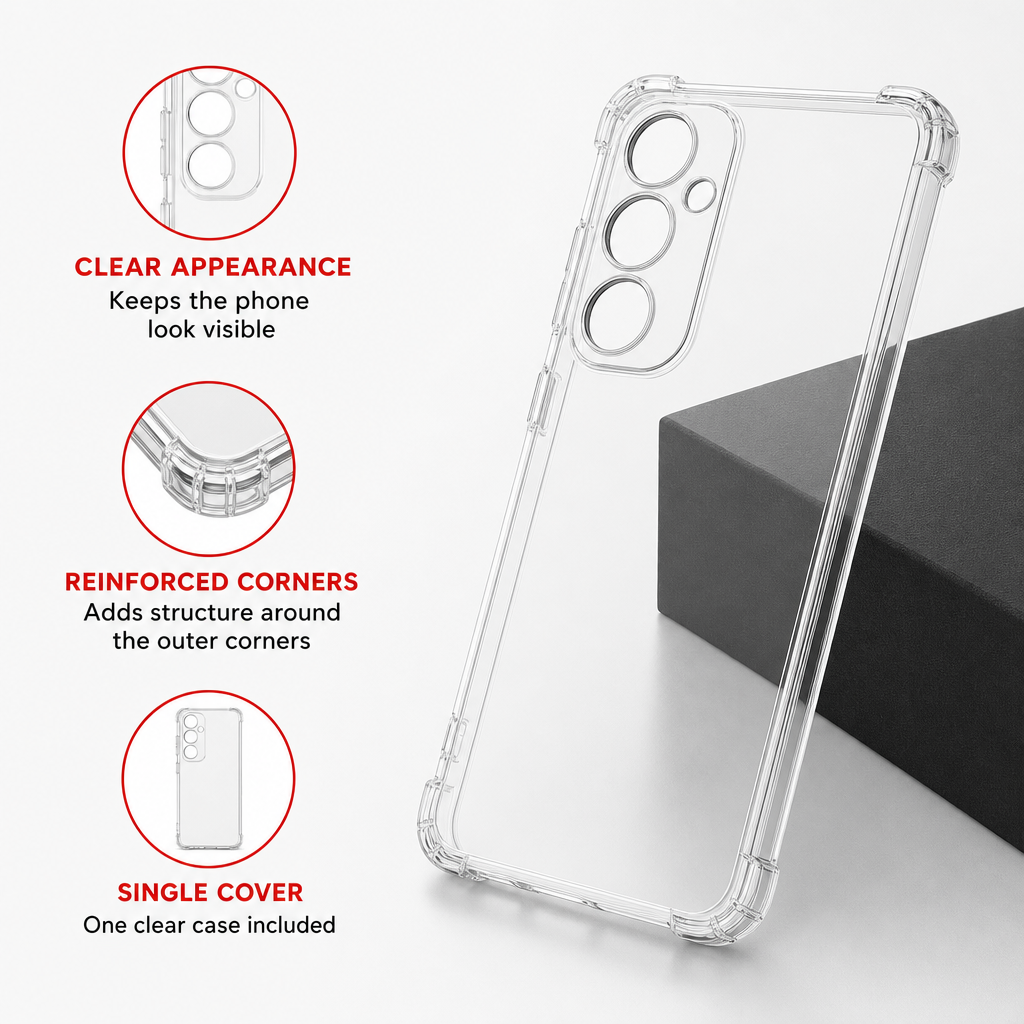 240 Pieces Clear Phone Cases with Reinforced Corners, Single Protective Cover
