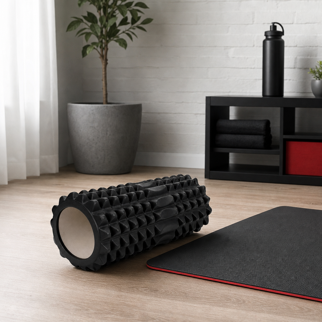 72 Pieces Textured Foam Yoga Roller, 44 cm, Black
