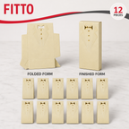 96 Pieces Beige Wedding Candy Boxes with Decorative Bow Detail, 9.7 × 5 × 3 cm, 12 Pieces
