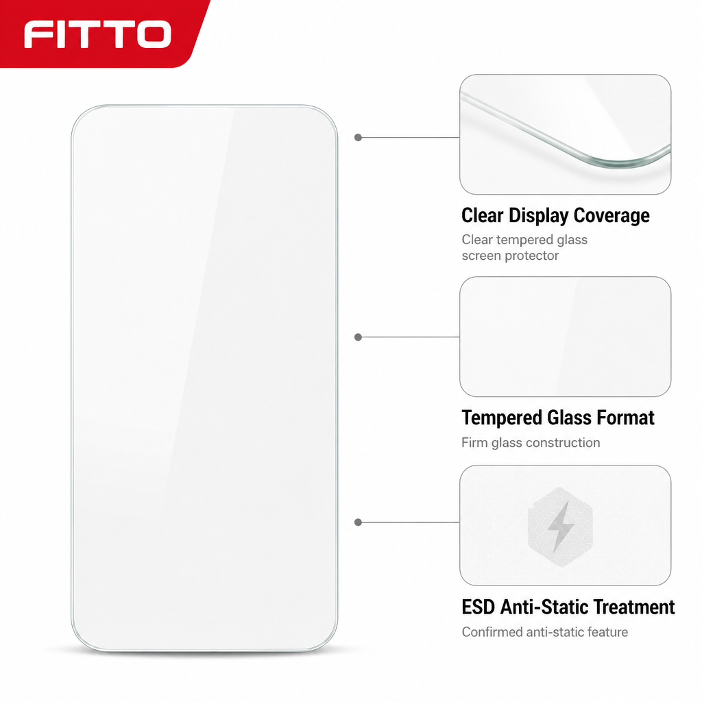 96 Pieces Tempered Glass Screen Protectors, ESD Anti-Static Display Guard, Clear, 1 Pack