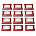 72 Pieces Red Pillow Boxes with Clear Window, 24 × 20 × 5 cm, 12 Pieces