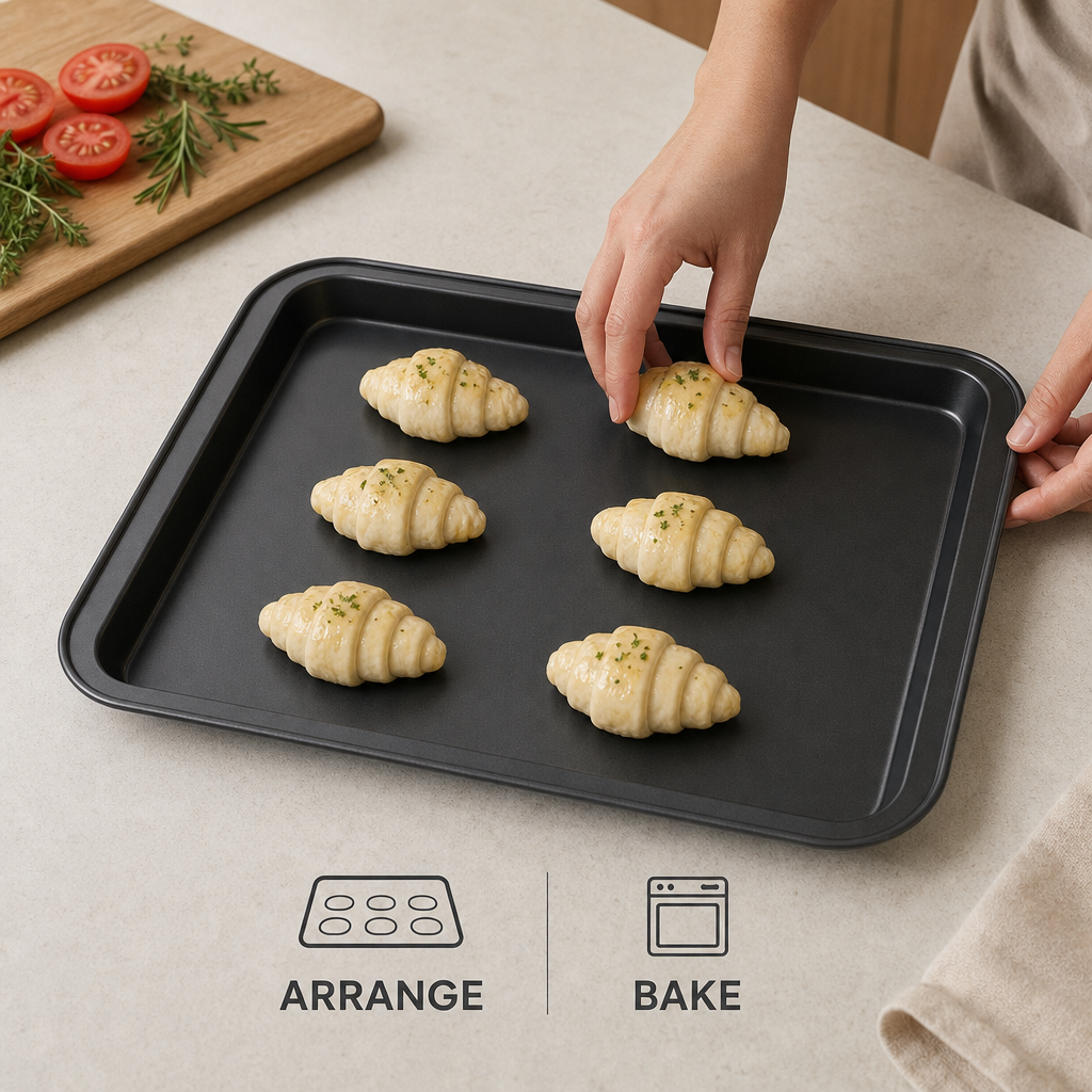 96 Pieces Black Rectangular Carbon Steel Non-Stick Baking Tray, 37 × 25 cm, 1 Piece