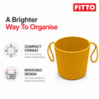96 Pieces Woven Rope Storage Basket with Handles, Small Yellow, 20 x 15 cm