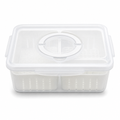 96 Pieces Clear 8-Compartment Food Storage Box with Locking Lid, 29 × 21 × 7 cm