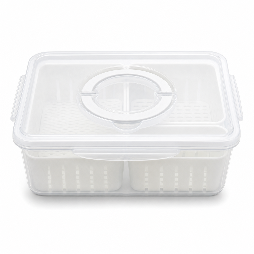 96 Pieces Clear 8-Compartment Food Storage Box with Locking Lid, 29 × 21 × 7 cm