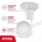 72 Pieces White Plastic Skimmer Strainers with Handles, 6 Pieces, 35 cm