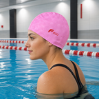 96 Pieces 3D PU Swimming Cap, Pink