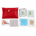 120 Pieces Red Mini Travel First Aid Kit Bag with Basic Supplies, Compact Zipper Pouch, 1 Piece