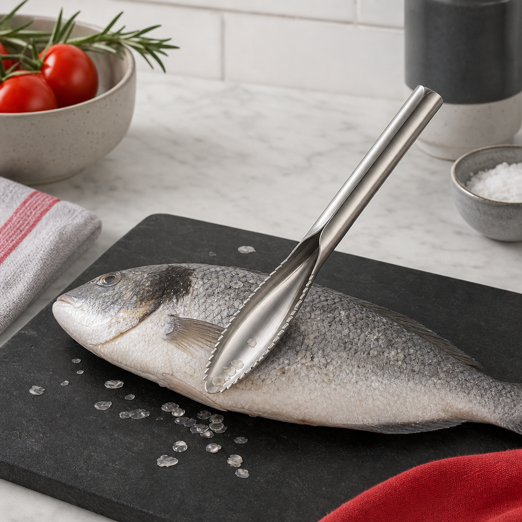 120 Pieces Fish Scale Scrapers, Stainless Steel Serrated Edge, Silver, 22.5 cm, 1 Piece
