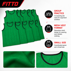 48 Pieces Mesh Sports Training Bib Vests, Small Size, Green, 12-Piece Pack
