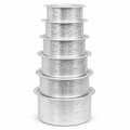 48 Pieces Silver Aluminium Round Cooking Pot Set with Lids, 6-Piece Set
