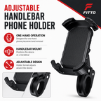 96 Pieces Adjustable Handlebar Phone Holder with One-Hand Operation, Black