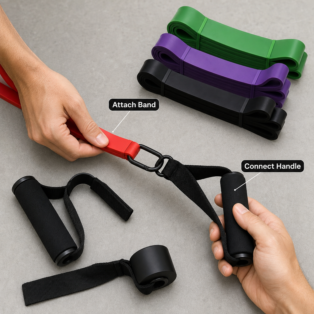 48 Pieces Resistance Bands Training Kit with Handles, Four-Piece 4-in-1 Set