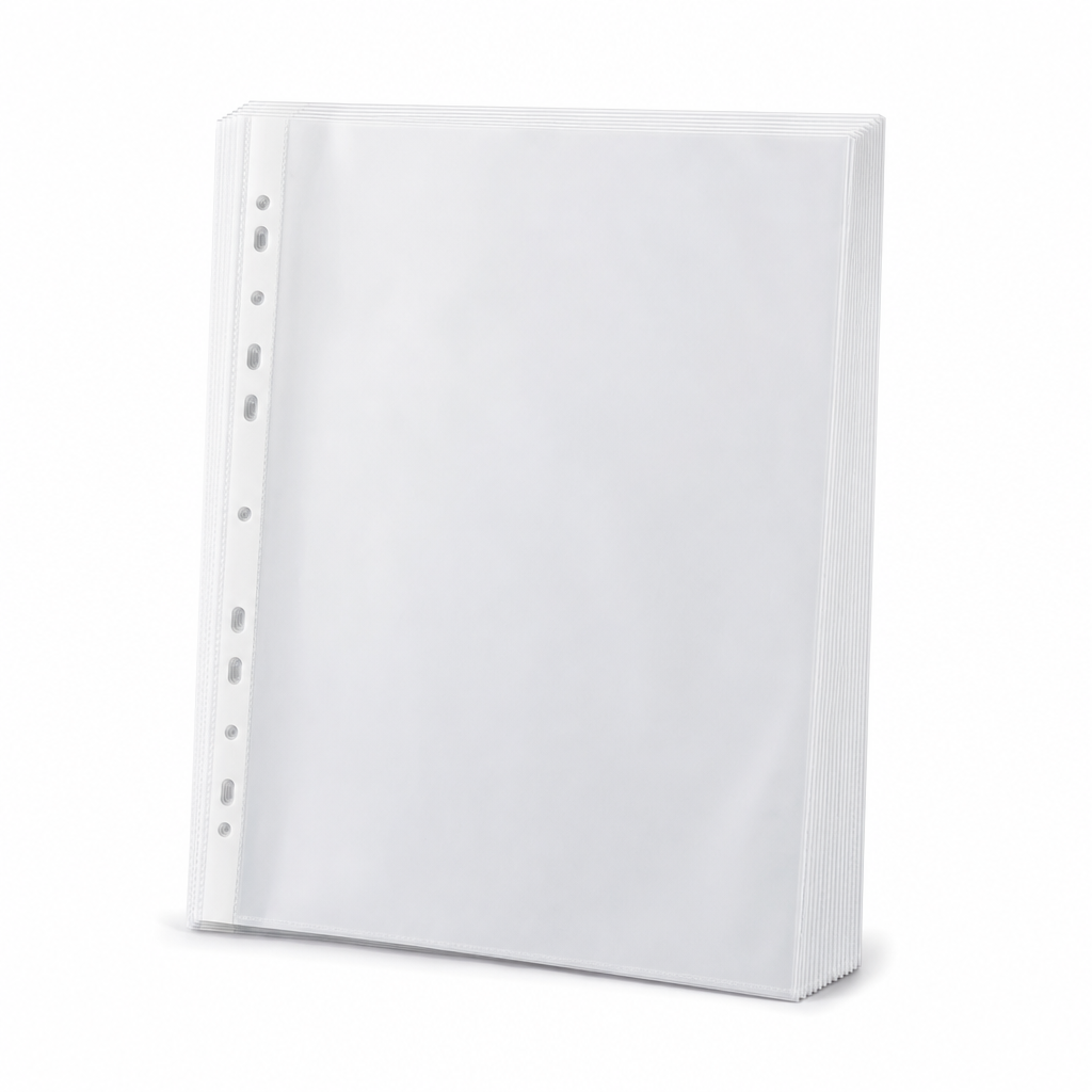 120 Pieces A4 Sheet Protectors, Clear 40 GSM, 11-Hole Filing Pockets, 235 x 305 mm, 100 Sheets